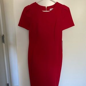 NWT Red Calvin Klein Sheath Dress size 4